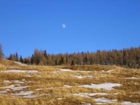 Tiefer Mond und trockene Wiesen - nix mit Schnee