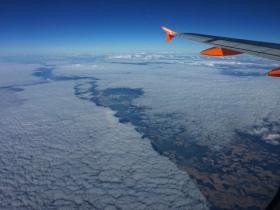 Blick aus dem Flugzeug nach Biarritz