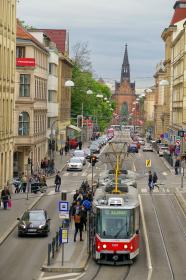 Blick in die Husova Straße