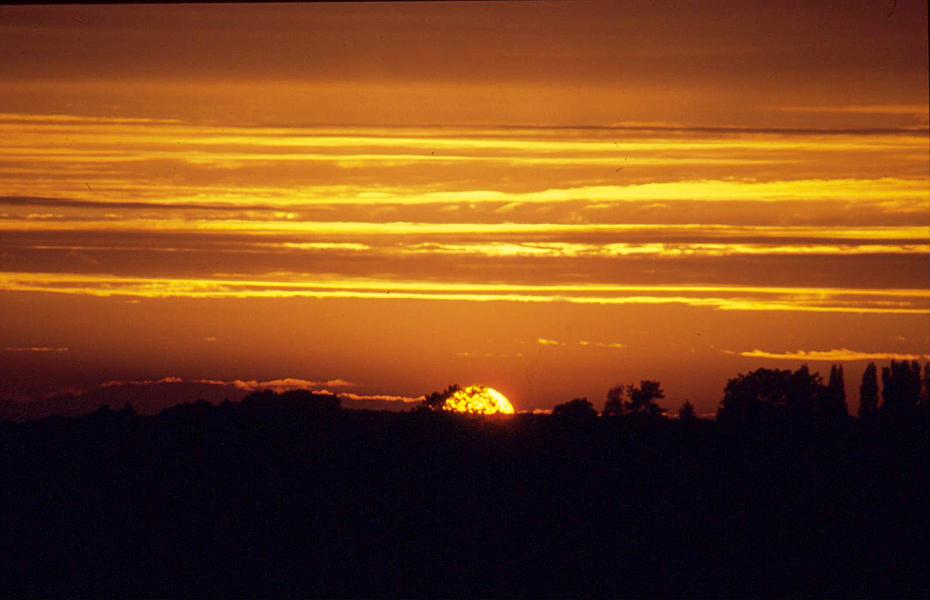 Sonnenuntergang vor der Schleusentreppe