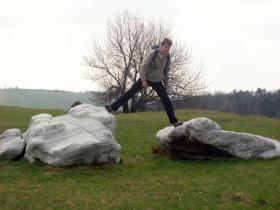 Man kann ja doch am Buschberg Felsen erklettern