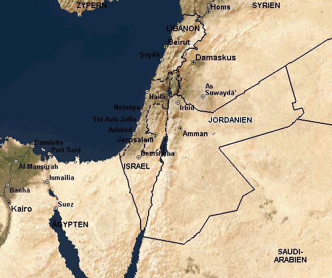 Satellitenbild Jordaniens
