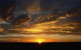 Toller Sonnenuntergang. Am nächsten Tag kam sie dafür gleich garnicht mehr zum Vorschein.