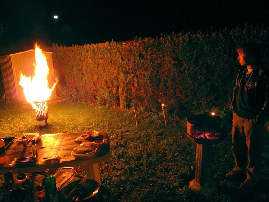 Feuer nur noch im Korb