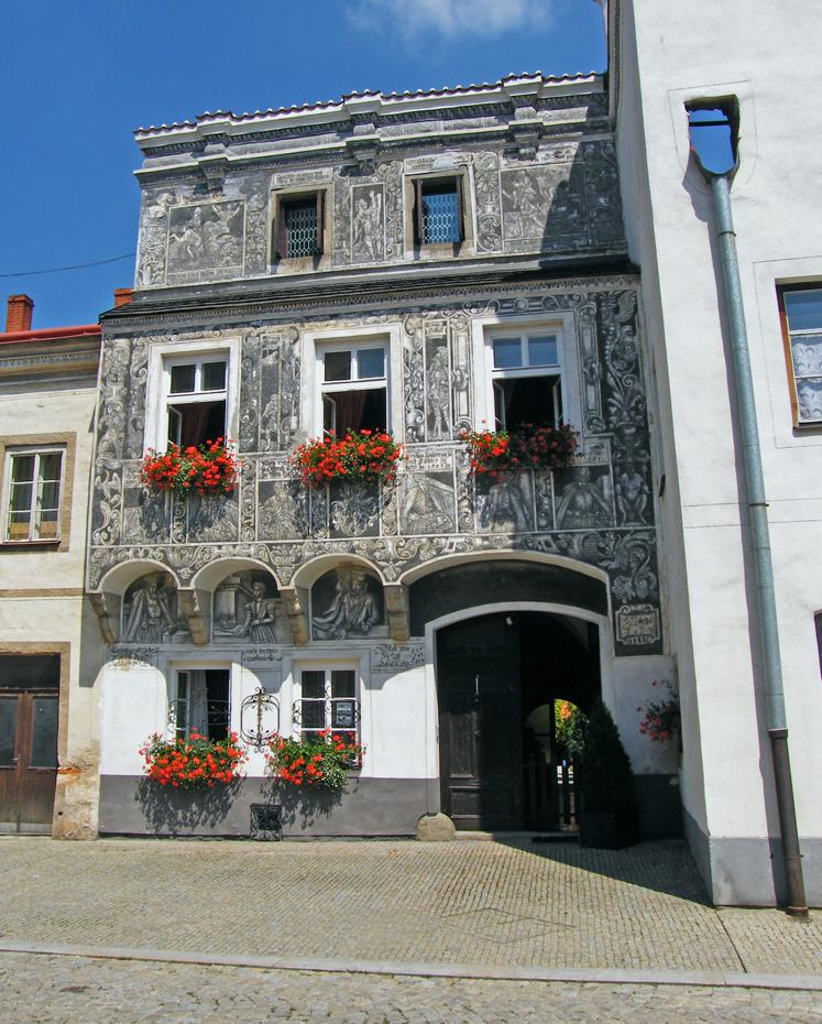 Besonders schönes Haus am Hauptplatz, Slavonice