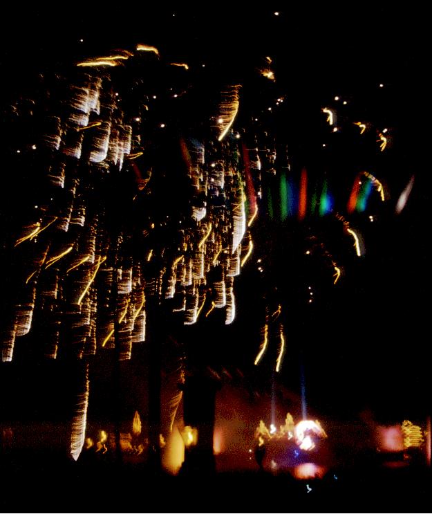 Laser und Feuerwerk bei der Millenium Lighning Show