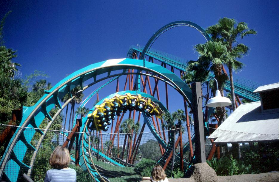 grausame Hochschaubahn in Bush Gardens