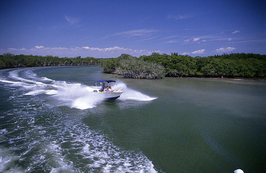 auf dem Highspeed-Katamaran des John Pennekamp State Park