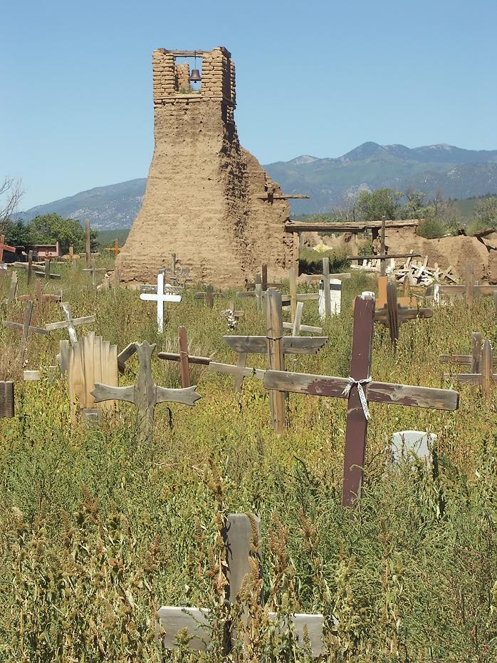 Friedhof im Taos Pueblo NHL, NM