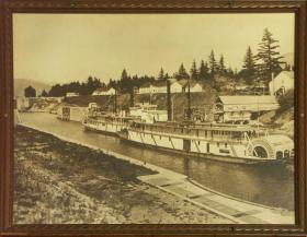 Historisches Bild der Schleuse von Cascade Locks