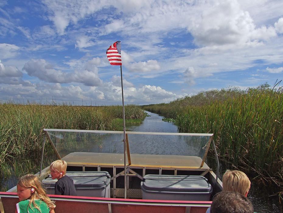 Unser Airboat im Tiefflug, FL