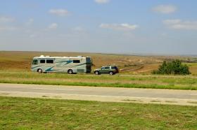 Normales Wohnmobil, Autobahn, OK