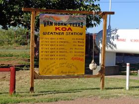 Wetterstation meines Campingplatzes, Van Horn, TX