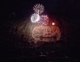 Feuerwerk beim Stone Mountain, Atlanta, GA