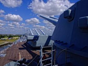 Kanonen am Battleship USS Alabama, Mobile, AL